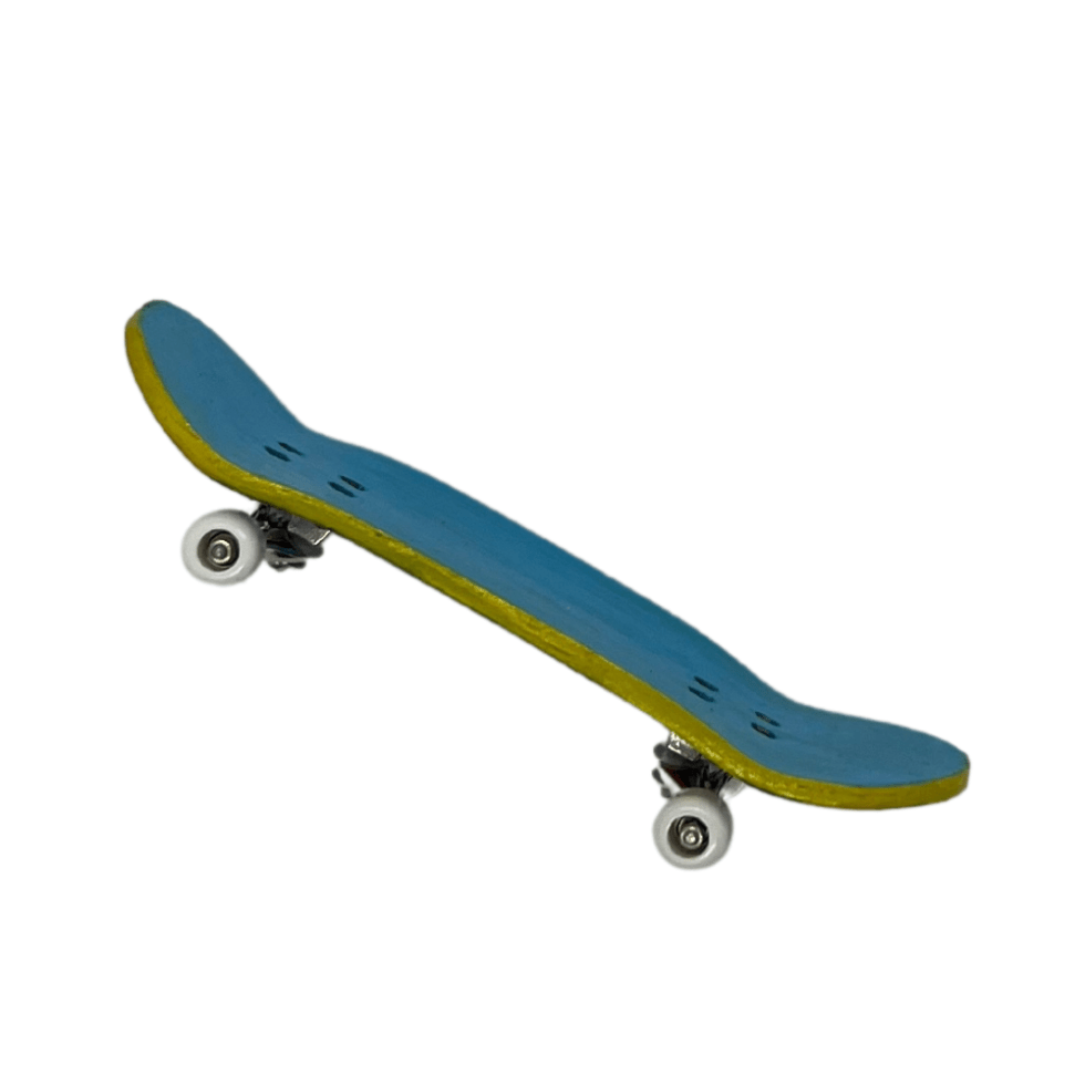 'Neurodiversity 1.2' Artist handmade professional fingerboard 34.2mm x 97.4mm complete with steel trucks and urethane bearing wheels and original hand painted art on deck.